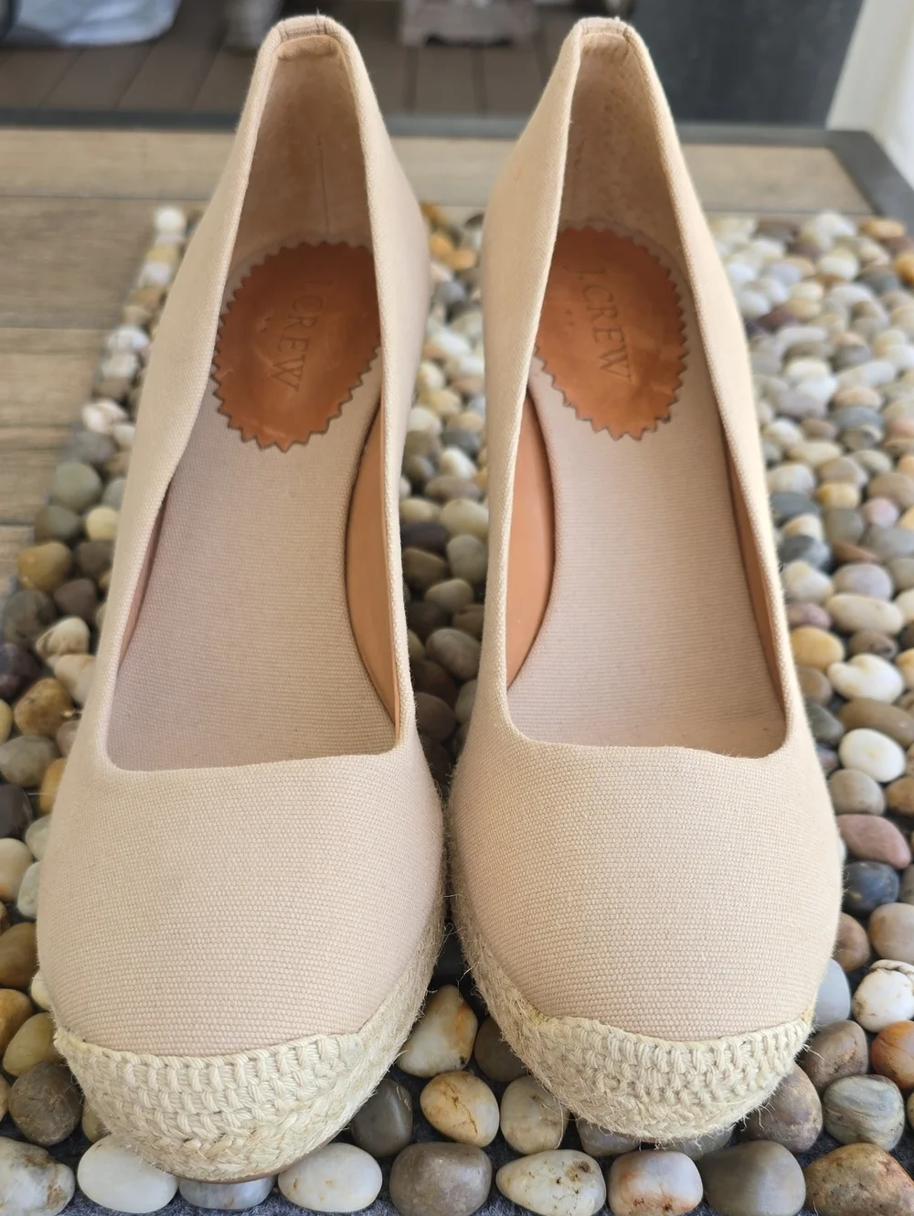 NWOT J. Crew Canvas Espadrille Wedges Size 8